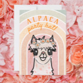 Boho Rainbow Alpaca Cactus Uitnodiging voor verjaa