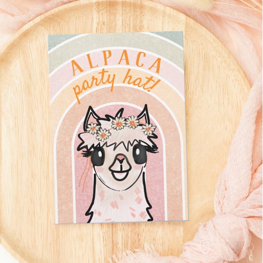 Boho Rainbow Alpaca Cactus Uitnodiging voor verjaa