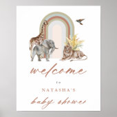 Boho Rainbow Arch & Animals Baby shower Welkom Poster (Voorkant)
