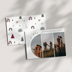 Boho Rainbow Arch Joy in All Things 3 Foto Feestdagenkaart