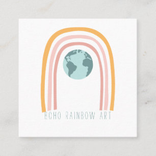 Boho Rainbow Art Earth Vierkante Visitekaartje