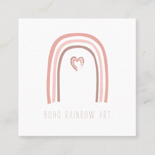 Boho Rainbow Art Vierkante Visitekaartje (Voorkant)