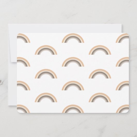 Boho Rainbow Baby 1st Birthday Uitnodiging (Achterkant)