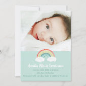 Boho Rainbow Baby Birth Announement Kaart (Voorkant)