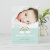 Boho Rainbow Baby Birth Announement Kaart (Staand voorkant)
