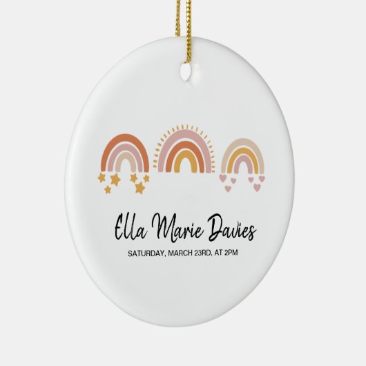 Boho Rainbow Baby Keramisch Ornament (Rechts)