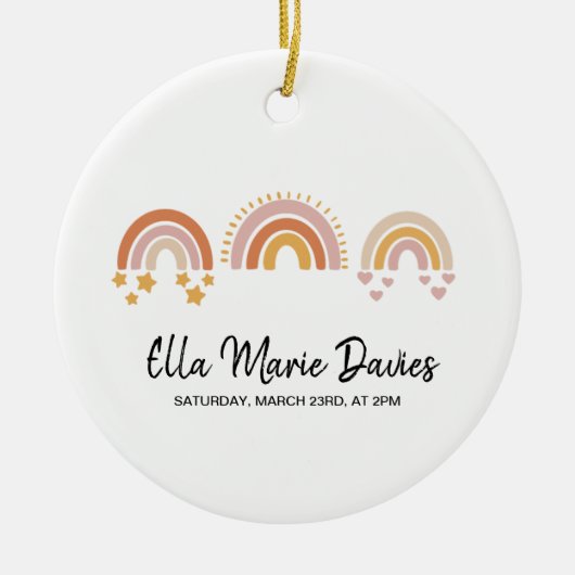 Boho Rainbow Baby Keramisch Ornament (Voorkant)