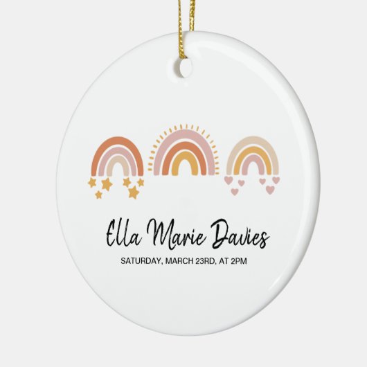 Boho Rainbow Baby Keramisch Ornament (Links)
