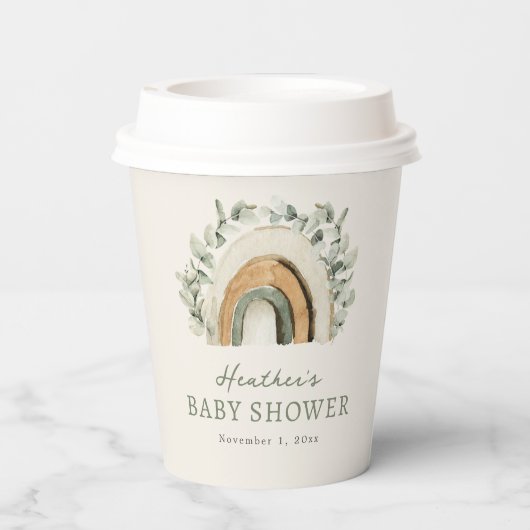 Boho Rainbow Baby Papieren Bekers (Achterkant)