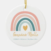 Boho Rainbow Baby Personalized Birth Stats Keramisch Ornament (Voorkant)