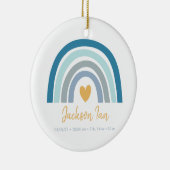 Boho Rainbow Baby Personalized Birth Stats Keramisch Ornament (Rechts)