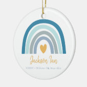 Boho Rainbow Baby Personalized Birth Stats Keramisch Ornament (Links)