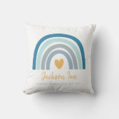 Boho Rainbow Baby Personalized Birth Stats Throw P Kussen (Voorkant)