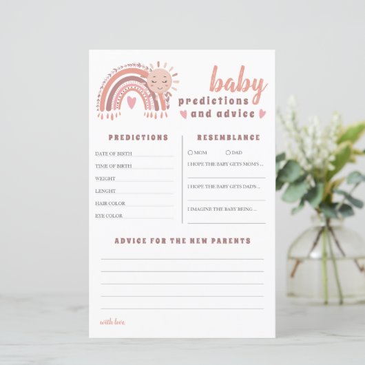 Boho Rainbow Baby Predications & Advice Baby showe (Staand voorkant)