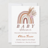 Boho Rainbow Baby shower Aardetinten, Floral chic Kaart (Voorkant)
