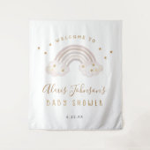 Boho Rainbow Baby shower Achtergrond Wandkleed (Voorkant)