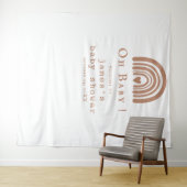 Boho Rainbow Baby shower Achtergrond Wandkleed (In Situ (horizontaal))