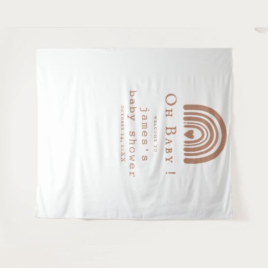 Boho Rainbow Baby shower Achtergrond Wandkleed (Voorkant (horizontaal))