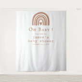 Boho Rainbow Baby shower Achtergrond Wandkleed (Voorkant)