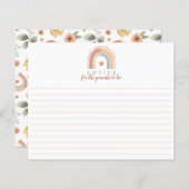 Boho Rainbow Baby shower Advies Kaart – Waterverf (Voorkant / Achterkant)