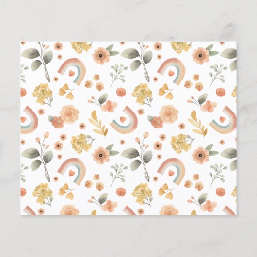 Boho Rainbow Baby shower Advies Kaart – Waterverf (Achterkant)