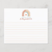Boho Rainbow Baby shower Advies Kaart – Waterverf (Voorkant)