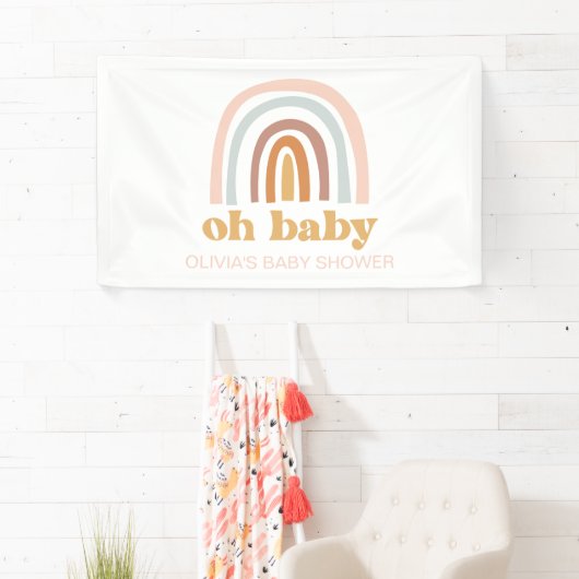 Boho Rainbow Baby shower Banner (Insitu)
