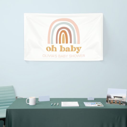 Boho Rainbow Baby shower Banner (Beurs)