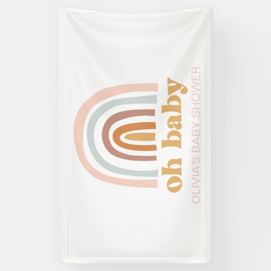 Boho Rainbow Baby shower Banner (Verticaal)