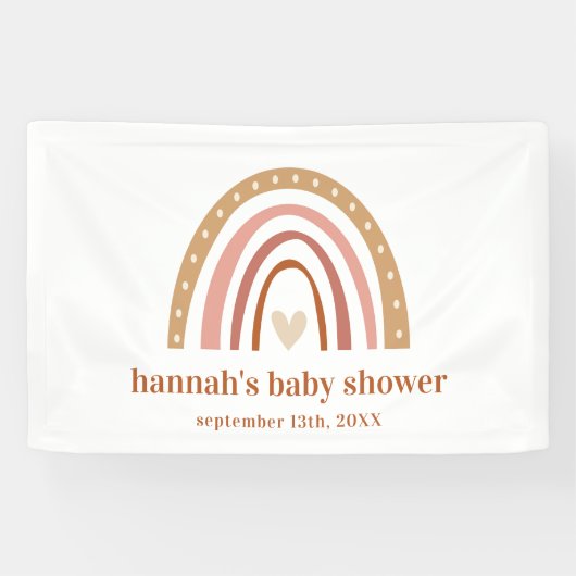 Boho Rainbow Baby shower Banner (Horizontaal)