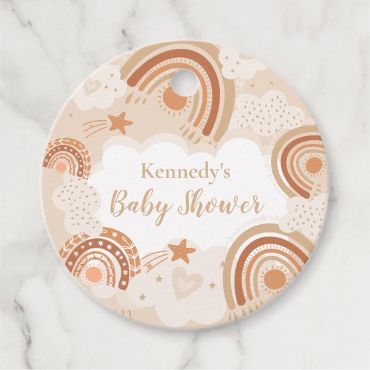 Boho Rainbow Baby shower Bedankjes Labels (Voorkant)