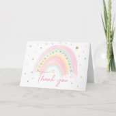 Boho Rainbow Baby shower Bedankkaart (Voorkant)