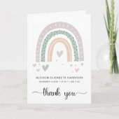 Boho Rainbow Baby shower Bedankkaart (Voorkant)