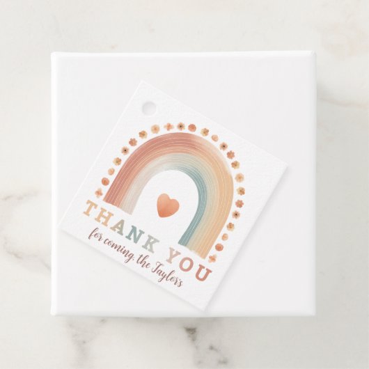 Boho Rainbow Baby shower Bedankt Labels – Watercol (In situ)