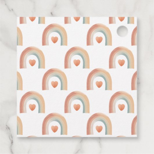 Boho Rainbow Baby shower Bedankt Labels – Watercol (Achterkant)