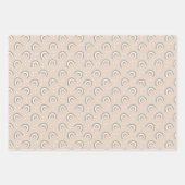 Boho Rainbow Baby shower Beige Terracotta Green Inpakpapier Vel (Voorkant 2)