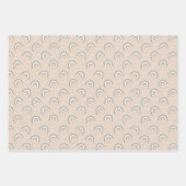 Boho Rainbow Baby shower Beige Terracotta Green Inpakpapier Vel (Voorkant)