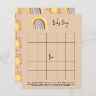 Boho Rainbow Baby shower bingo