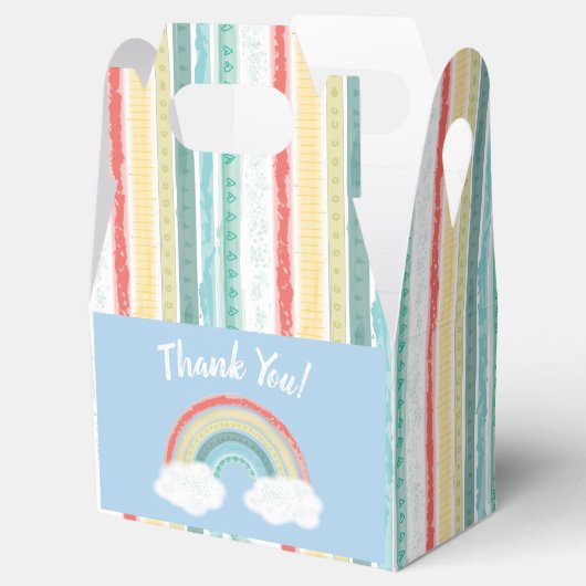 Boho Rainbow Baby shower Blue Boy Bedankdoosjes (Geopend)