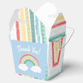 Boho Rainbow Baby shower Blue Boy Bedankdoosjes (Geopend)