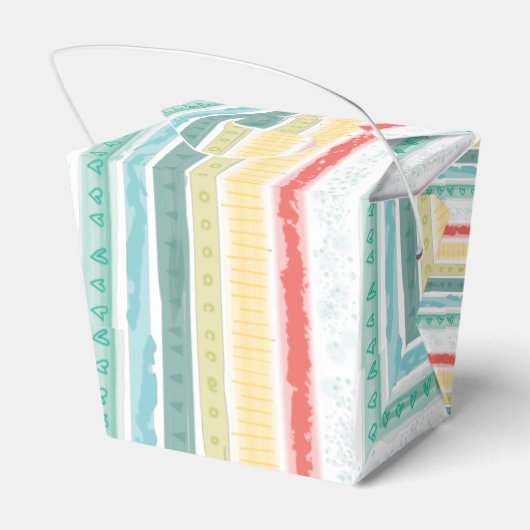 Boho Rainbow Baby shower Blue Boy Bedankdoosjes (Achterkant)