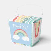 Boho Rainbow Baby shower Blue Boy Bedankdoosjes (Voorkant Zijde)