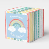 Boho Rainbow Baby shower Blue Boy Bedankdoosjes (Voorkant Zijde)
