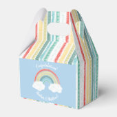 Boho Rainbow Baby shower Blue Boy Bedankdoosjes (Achterkant)