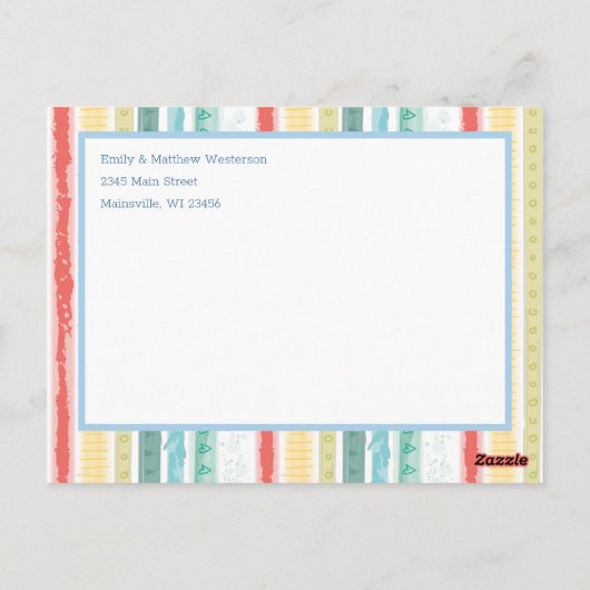 Boho Rainbow Baby shower Blue Boy Briefkaart (Achterkant)