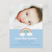 Boho Rainbow Baby shower Blue Boy Briefkaart (Voorkant)