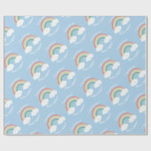 Boho Rainbow Baby shower Blue Boy Cadeaupapier (Vlak)