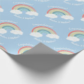 Boho Rainbow Baby shower Blue Boy Cadeaupapier (Hoek)