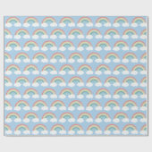 Boho Rainbow Baby shower Blue Boy Cadeaupapier (Vlak)