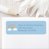 Boho Rainbow Baby shower Blue Boy Etiket (Insitu)